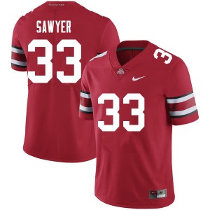 Men's Football #33 Ohio State Buckeyes Jack Sawyer University Jersey - Red