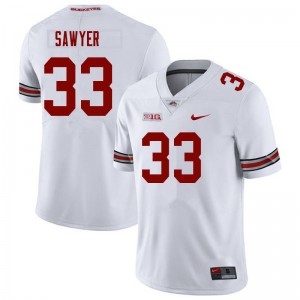 Men's Football #33 OSU Jack Sawyer University Jersey - White