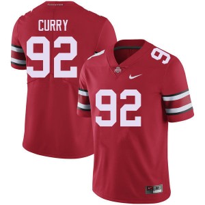 Men Football #92 Go Bucks Caden Curry Replica Jersey - Red