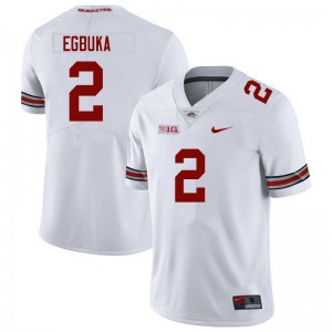 Men's Football #2 Ohio State Buckeyes Emeka Egbuka Stitched Jersey - White