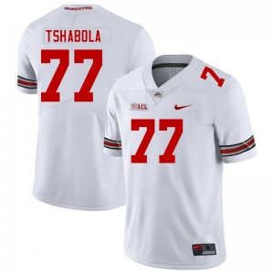 Men's Football #77 OSU Buckeyes Tegra Tshabola Replica Jersey - White