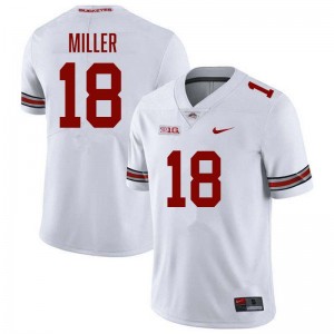 Men's #18 Buckeye Nation Football Bodpegn Miller Player Jersey - White