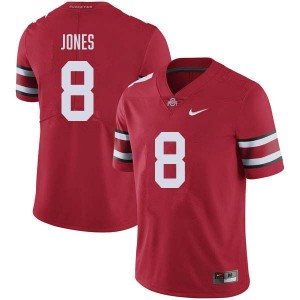 Mens #8 The Fighting Buckeyes Football De'Zie Jones Replica Jersey - Red