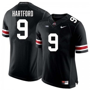 Men Football #9 Buckeye Nation Malik Hartford Official Jersey - Black