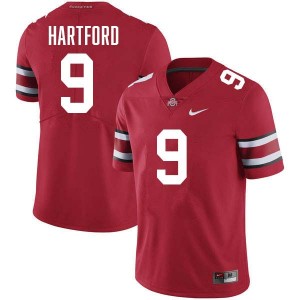 Men's Football #9 Ohio State Malik Hartford Game Jersey - Red