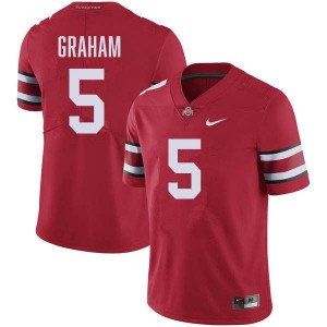 Men's Football #5 Go Bucks Mylan Graham Embroidery Jersey - Red