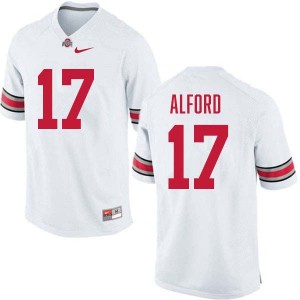 Men Football #17 Buckeye Nation Tarvos Alford Game Jersey - White