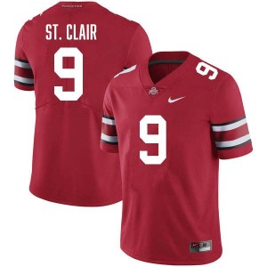 Mens Football #9 Buckeye Nation Tavien St. Clair Official Jersey - Red