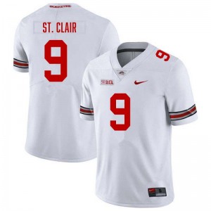 Mens #9 Buckeye Nation Football Tavien St. Clair Official Jersey - White