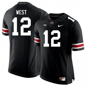 Men #12 The Fighting Buckeyes Football Bryce West Embroidery Jersey - Black