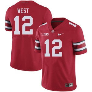 Men #12 The Fighting Buckeyes Football Bryce West NCAA Jersey - Red
