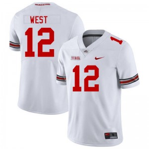Men's #12 The Fighting Buckeyes Football Bryce West Stitched Jersey - White