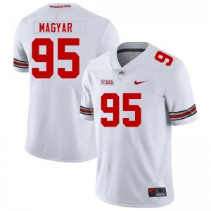 Men Football #95 Ohio State Buckeyes Casey Magyar 2025-26 Jersey - White