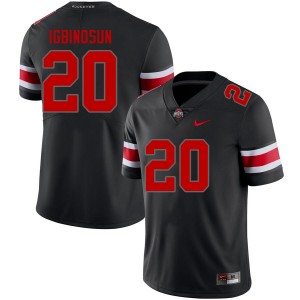 Men's Football #20 OSU Buckeyes Davison Igbinosun Stitched Jersey - Blackout