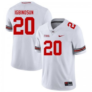 Men Football #20 OSU Davison Igbinosun Embroidery Jersey - White