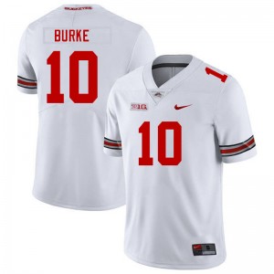 Men's Football #10 Ohio State Denzel Burke 2024-25 Jersey - White