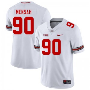 Mens Football #90 Go Bucks Eric Mensah Player Jersey - White