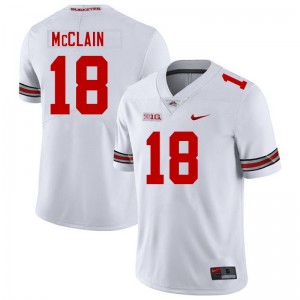 Mens #18 Buckeye Nation Football Jaylen McClain Replica Jersey - White
