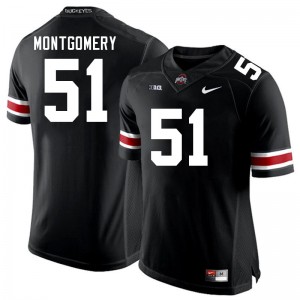 Men's Football #51 Go Bucks Luke Montgomery Official Jersey - Black