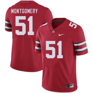 Mens Football #51 Go Bucks Luke Montgomery 2025-26 Jersey - Red