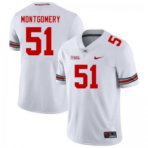 Men #51 The Fighting Buckeyes Football Luke Montgomery NCAA Jersey - White