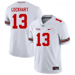 Mens Football #13 Ohio State Buckeyes Miles Lockhart NCAA Jersey - White