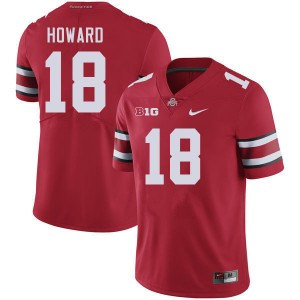 Men's Football #18 Ohio State Buckeyes Will Howard Embroidery Jersey - Red