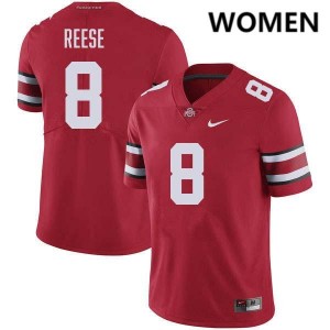 Womens #8 Go Bucks Football Arvell Reese Replica Jersey - Red