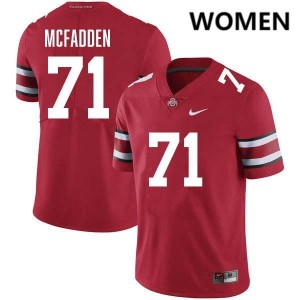 Women #71 The Ohio State Football Jayvon McFadden Embroidery Jersey - Red
