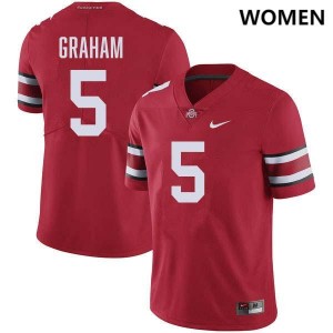 Womens #5 Go Bucks Football Mylan Graham Replica Jersey - Red