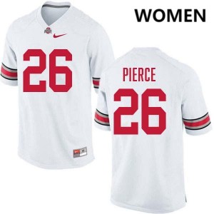 Womens #26 The Fighting Buckeyes Football Payton Pierce Stitched Jersey - White