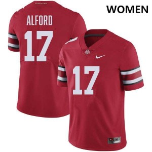 Women's Football #17 The Ohio State Tarvos Alford Game Jersey - Red