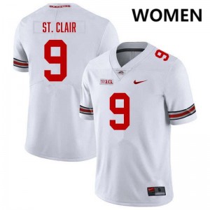 Women's Football #9 Ohio State Tavien St. Clair 2025-26 Jersey - White