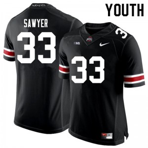 Youth Football #33 Ohio State Jack Sawyer Replica Jersey - Black