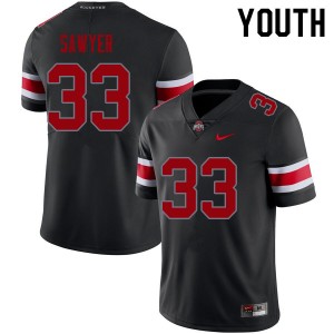 Youth Football #33 OSU Jack Sawyer Embroidery Jersey - Blackout
