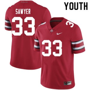 Youth Football #33 Ohio State Jack Sawyer 2024-25 Jersey - Red