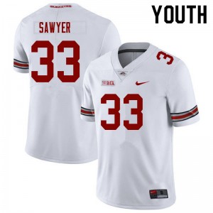 Youth Football #33 OSU Jack Sawyer NCAA Jersey - White