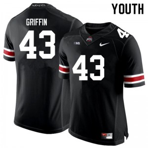 Youth Football #43 Ohio State Diante Griffin Replica Jersey - Black