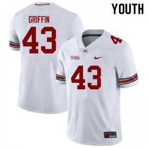 Youth Football #43 Ohio State Diante Griffin University Jersey - White