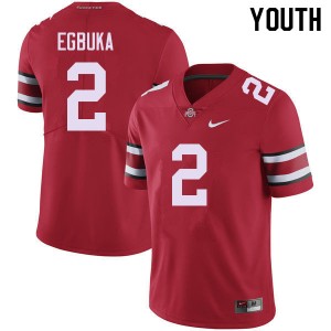Youth Football #2 Ohio State Emeka Egbuka NCAA Jersey - Red