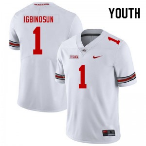 Youth Football #1 Ohio State Buckeyes Davison Igbinosun 2024-25 Jersey - White