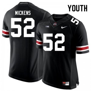 Youth Football #52 Ohio State Joshua Mickens Replica Jersey - Black
