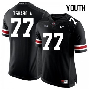 Youth Football #77 Go Bucks Tegra Tshabola Embroidery Jersey - Black