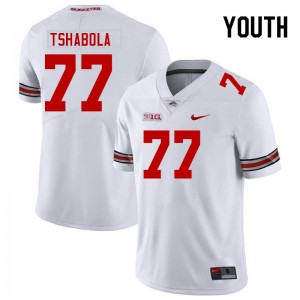 Youth #77 OSU Buckeyes Football Tegra Tshabola Official Jersey - White
