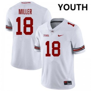 Youth Football #18 The Ohio State Bodpegn Miller Official Jersey - White