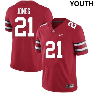 Youth #21 Buckeye Nation Football Brenten Jones Game Jersey - Red