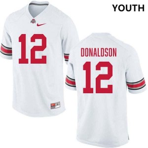 Youth Football #12 Ohio State CJ Donaldson Official Jersey - White