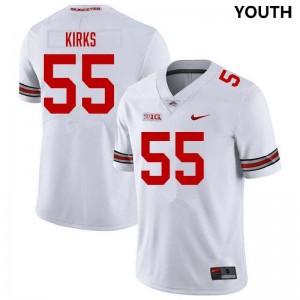 Youth #55 Ohio State Football Dominic Kirks 2025-26 Jersey - White
