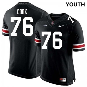 Youth Football #76 Ohio State Jake Cook Embroidery Jersey - Black