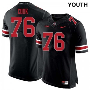 Youth #76 Ohio State Football Jake Cook Game Jersey - Blackout